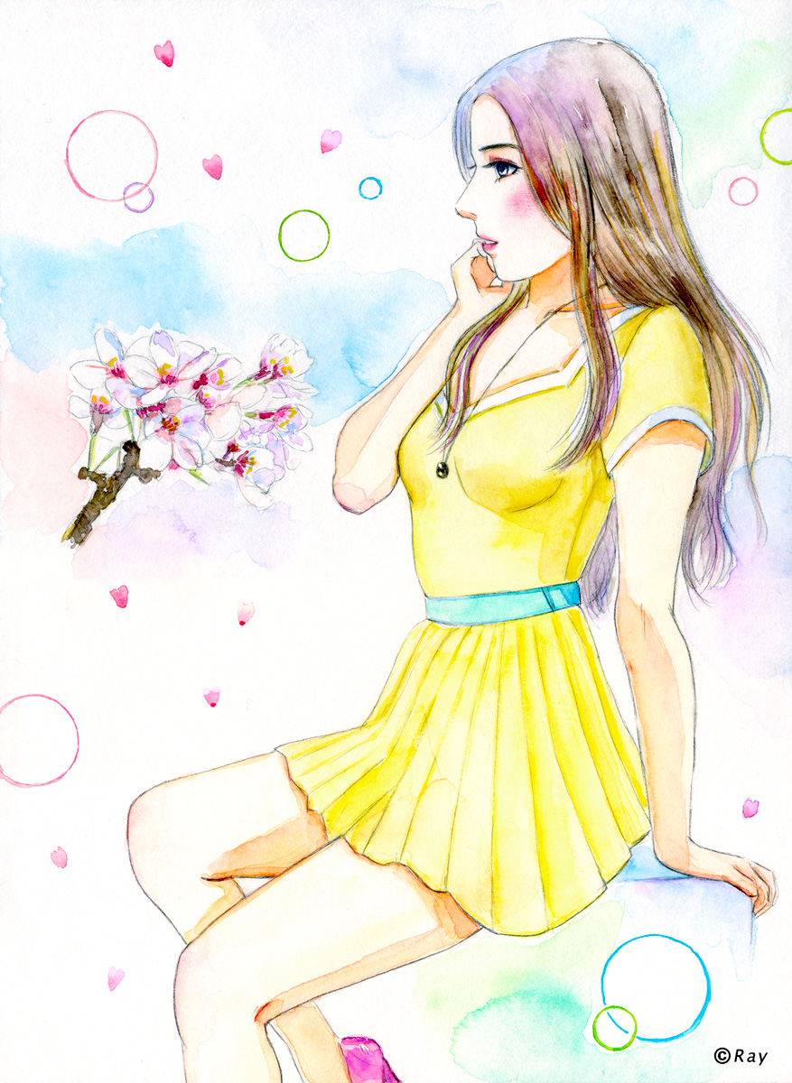 イラストno 6 桜の香り 拡大画像