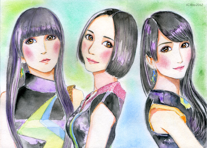 イラスト No 70 Perfume 似顔絵ver 2 Emerald Line